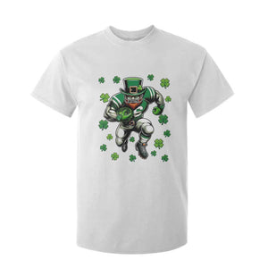 Leprechaun Football Dabbing Pose T Shirt For Kid Lucky Irish Gift TS12 White Print Your Wear