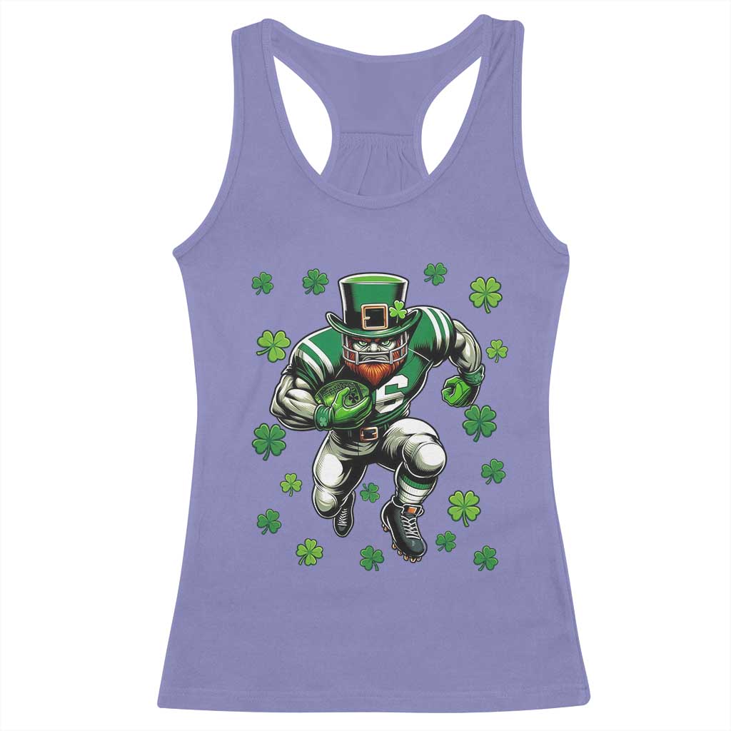 Leprechaun Football Dabbing Pose Racerback Tank Top Lucky Irish Gift TS12 Violet Print Your Wear
