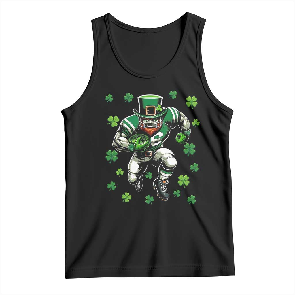 Leprechaun Football Dabbing Pose Tank Top Lucky Irish Gift TS12 Black Print Your Wear