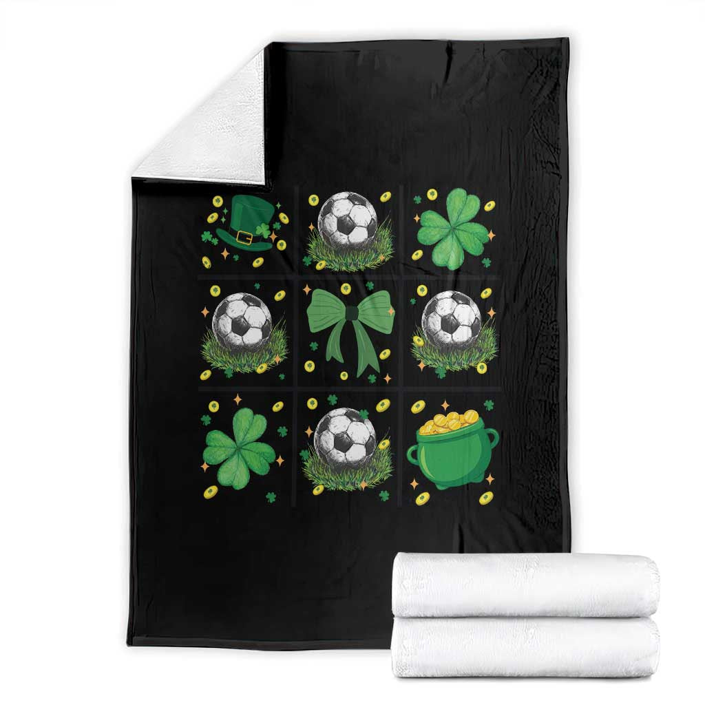 St Patricks Day Soccer Throw Blanket Irish Pride Gift TS12 Black Print Your Wear