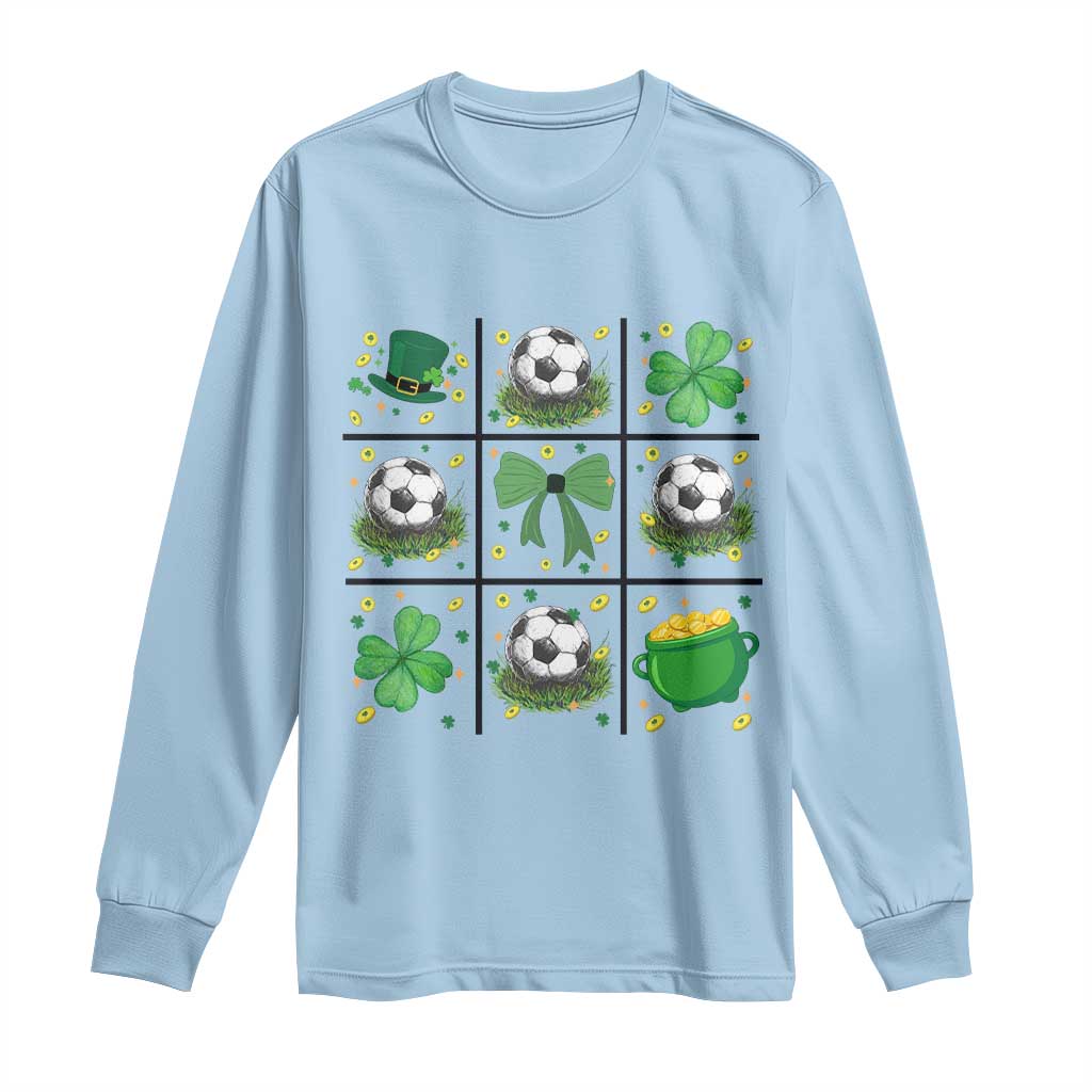St Patricks Day Soccer Long Sleeve Shirt Irish Pride Gift TS12 Light Blue Print Your Wear