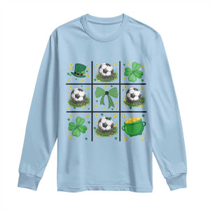 St Patricks Day Soccer Long Sleeve Shirt Irish Pride Gift TS12 Light Blue Print Your Wear