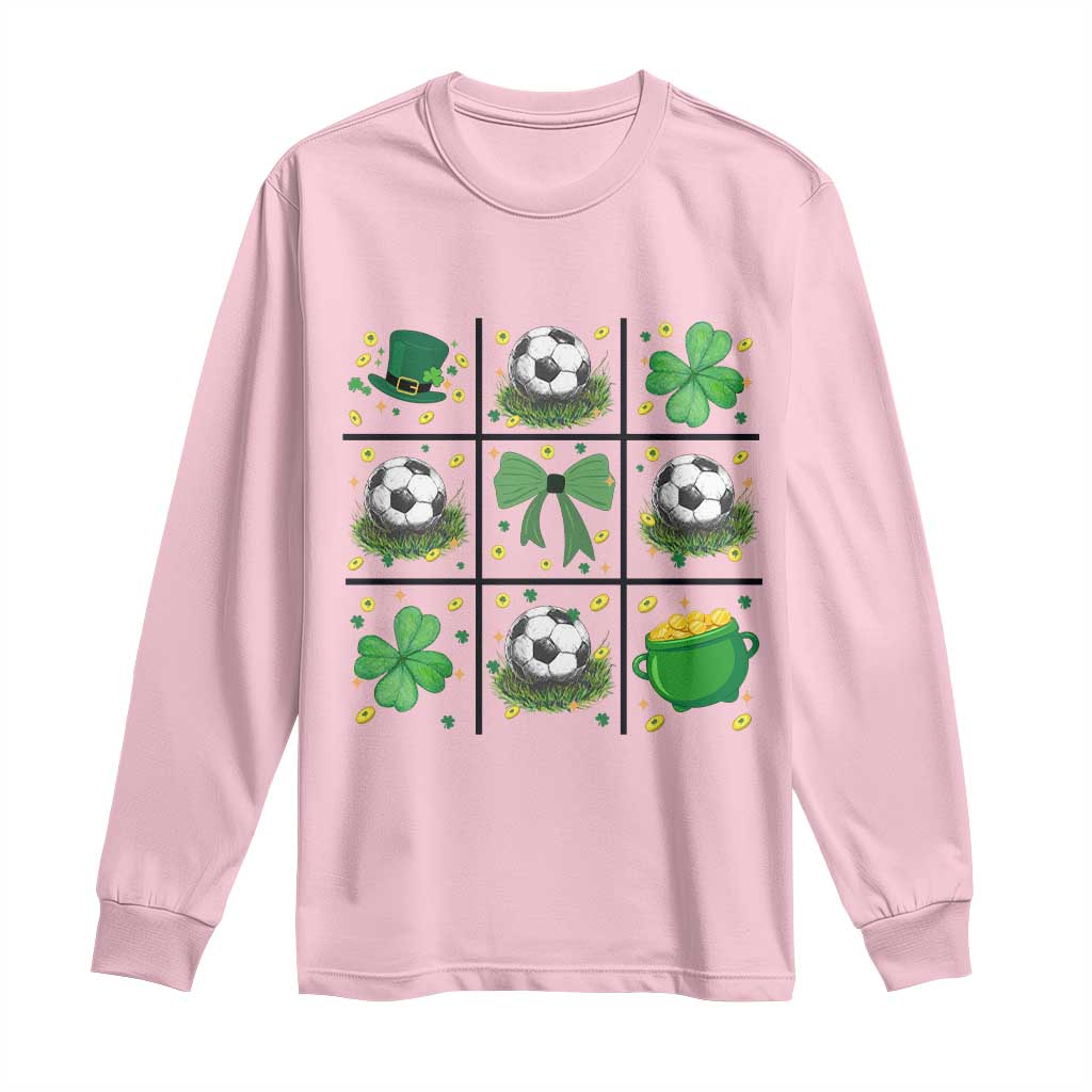 St Patricks Day Soccer Long Sleeve Shirt Irish Pride Gift TS12 Light Pink Print Your Wear