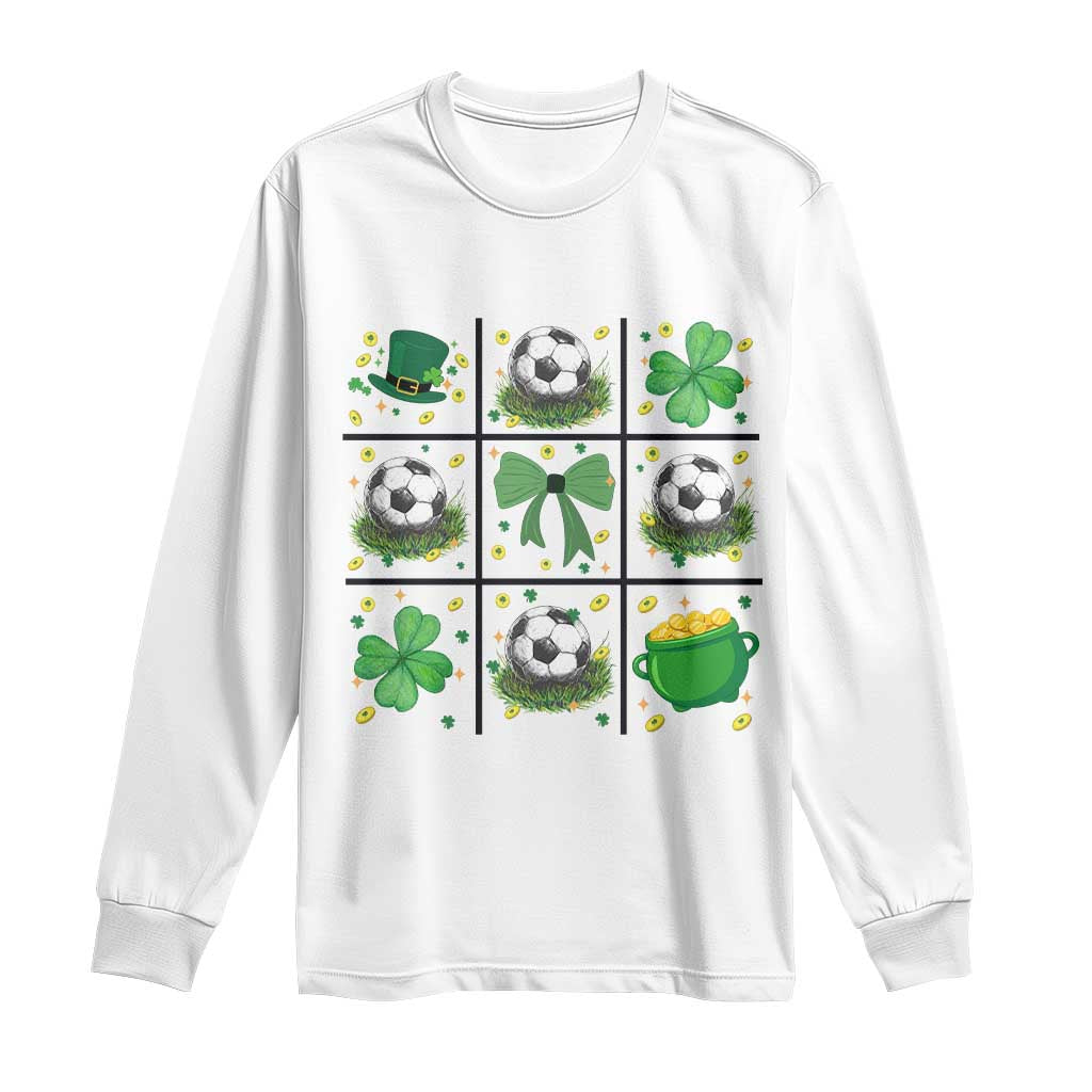St Patricks Day Soccer Long Sleeve Shirt Irish Pride Gift TS12 White Print Your Wear