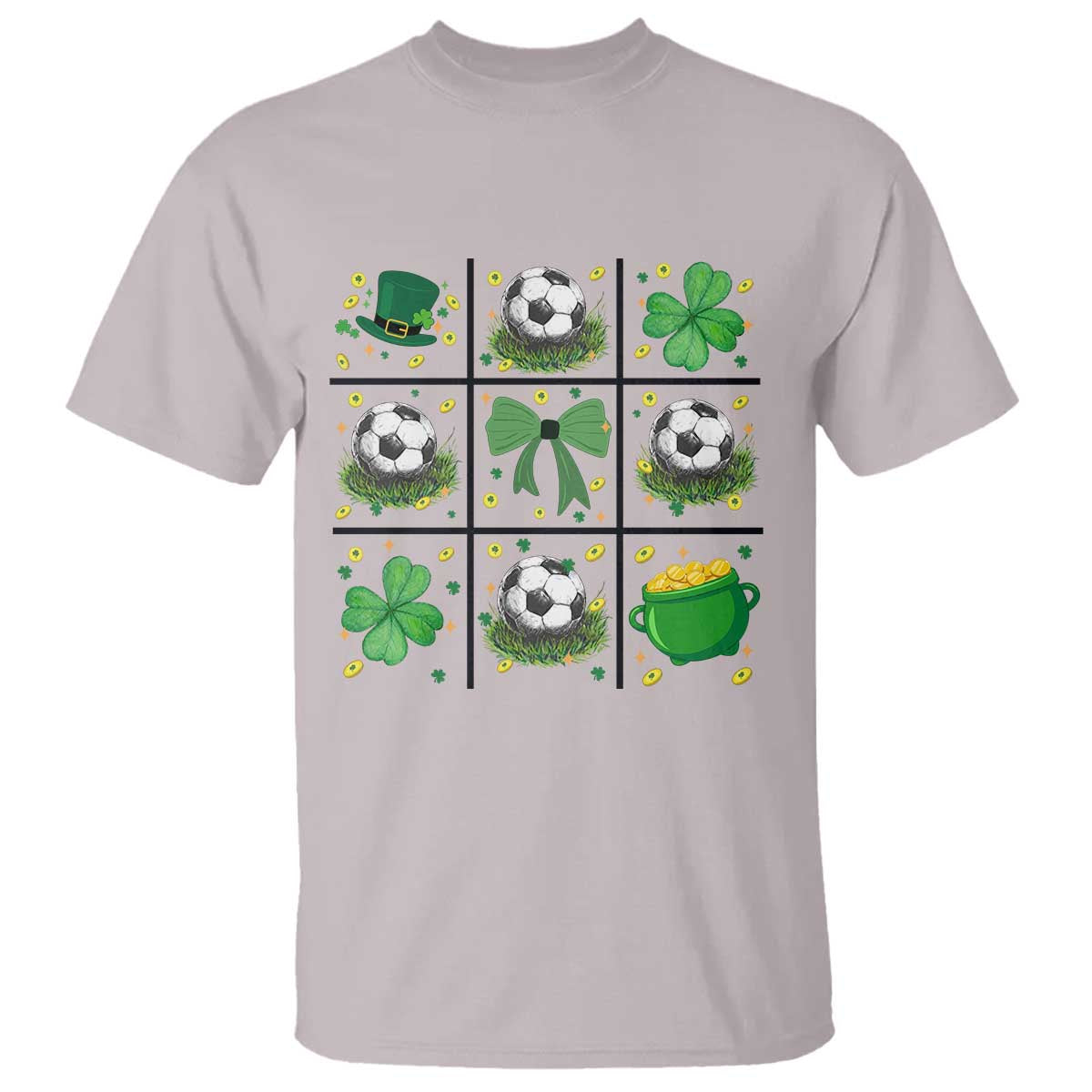 St Patricks Day Soccer T Shirt Irish Pride Gift TS12 Ice Gray Print Your Wear