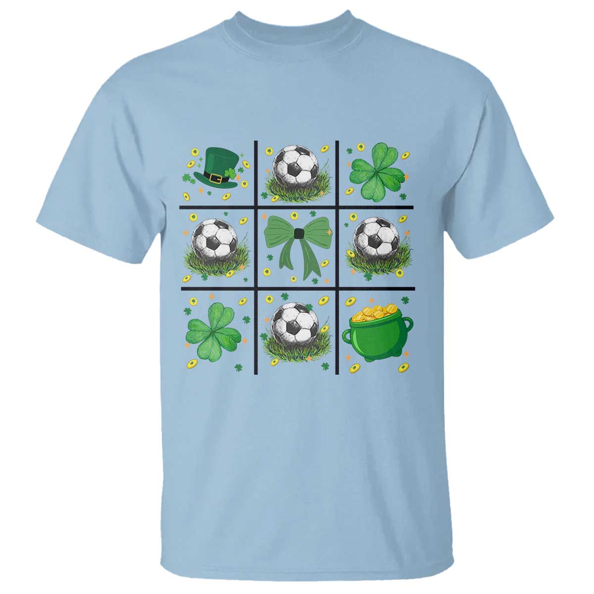 St Patricks Day Soccer T Shirt Irish Pride Gift TS12 Light Blue Print Your Wear