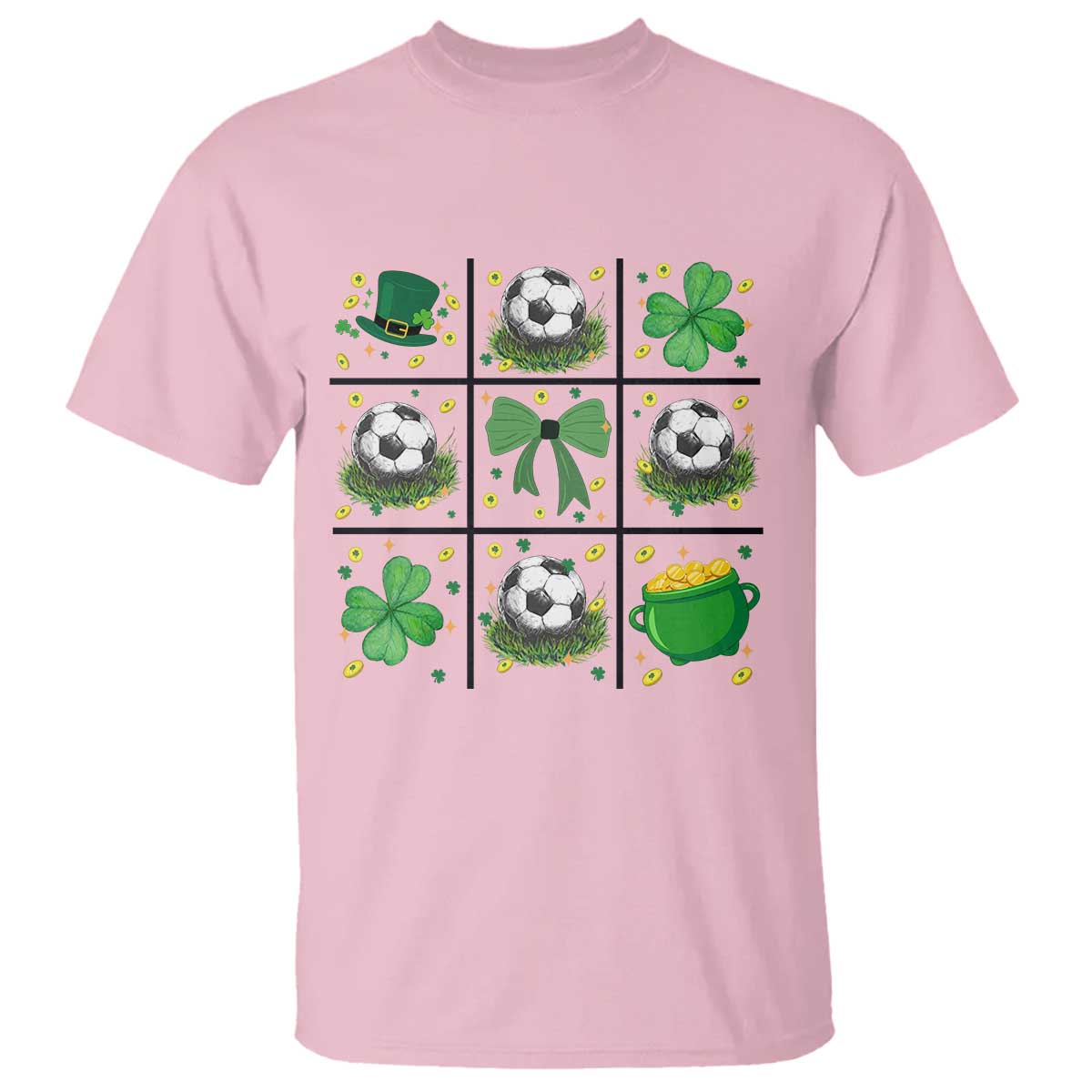 St Patricks Day Soccer T Shirt Irish Pride Gift TS12 Light Pink Print Your Wear