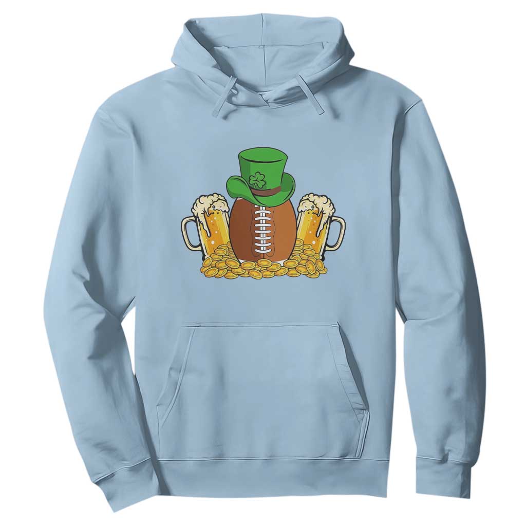Funny Leprechaun Hat American Football Hoodie TS12 Light Blue Print Your Wear