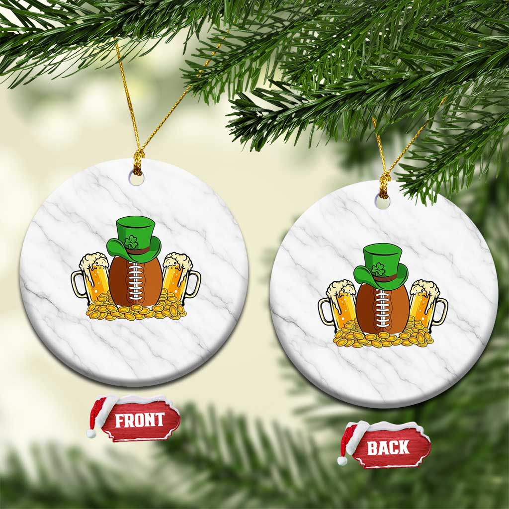 Funny Leprechaun Hat American Football Ceramic Ornament TS12 1pc White Marble Print Your Wear