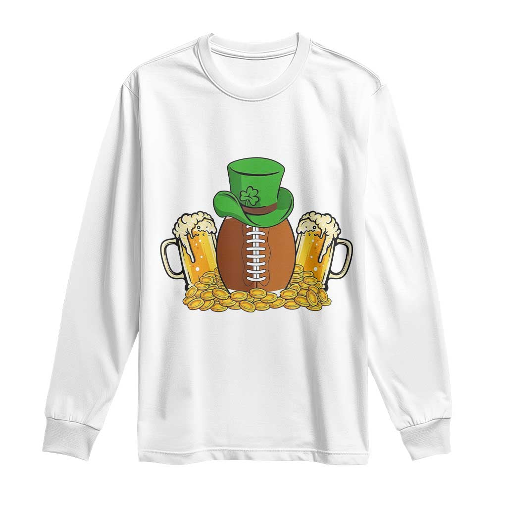 Funny Leprechaun Hat American Football Long Sleeve Shirt TS12 White Print Your Wear