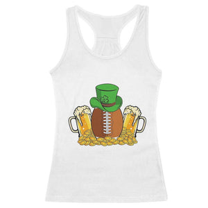 Funny Leprechaun Hat American Football Racerback Tank Top TS12 White Print Your Wear