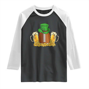 Funny Leprechaun Hat American Football Raglan Shirt TS12 Black White Print Your Wear