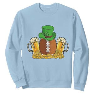 Funny Leprechaun Hat American Football Sweatshirt TS12 Light Blue Print Your Wear