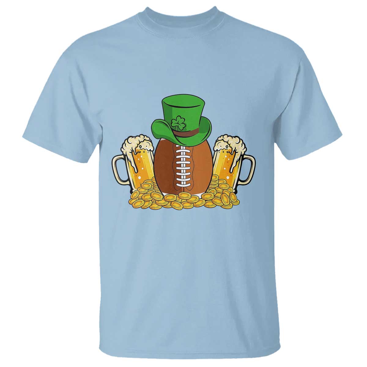 Funny Leprechaun Hat American Football T Shirt TS12 Light Blue Print Your Wear
