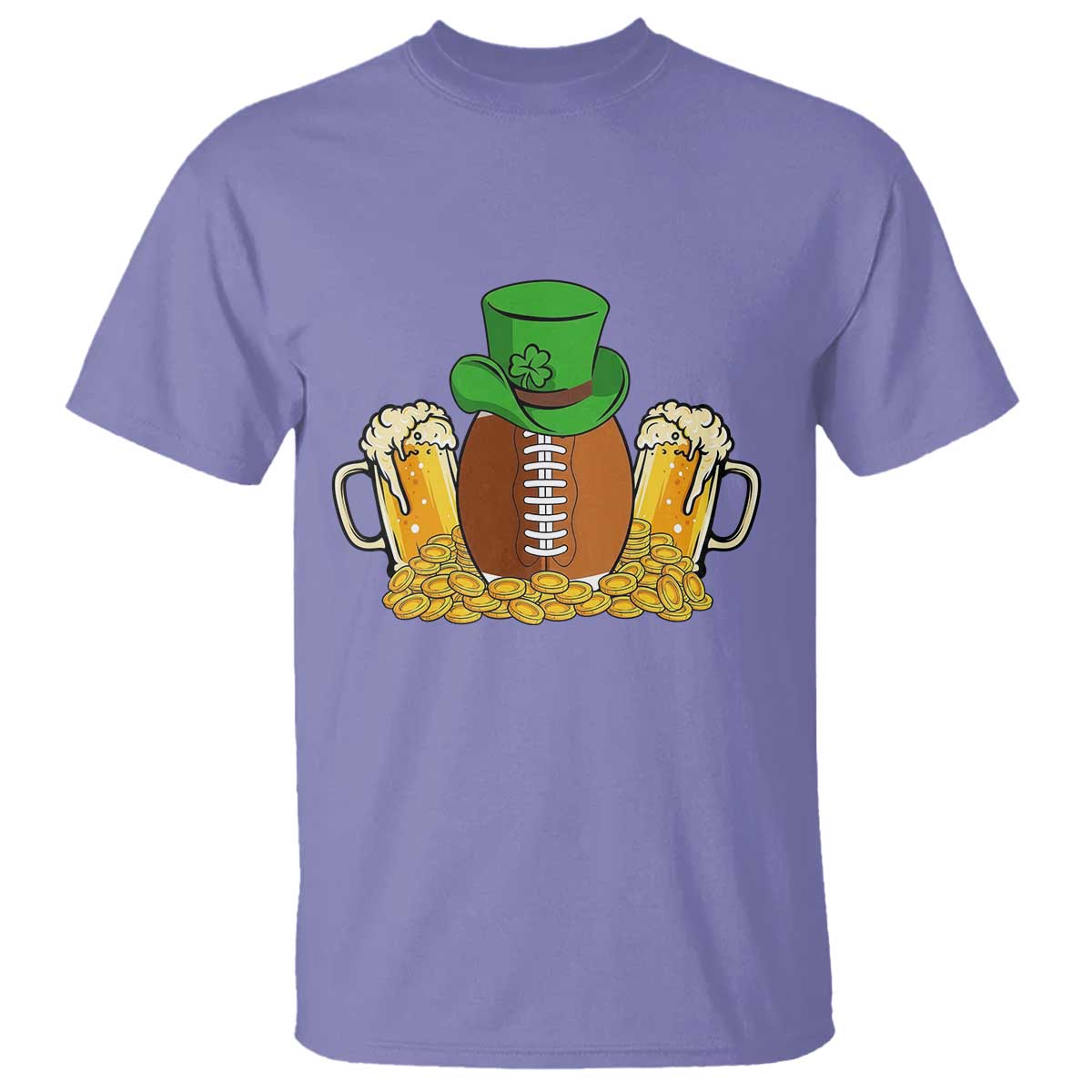 Funny Leprechaun Hat American Football T Shirt TS12 Violet Print Your Wear
