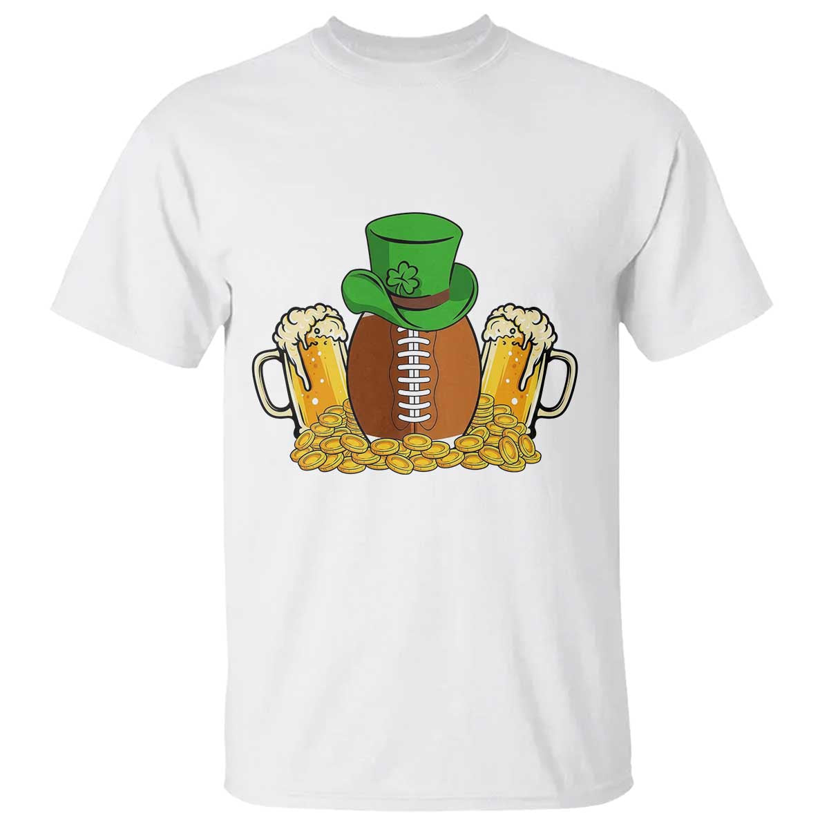 Funny Leprechaun Hat American Football T Shirt TS12 White Print Your Wear