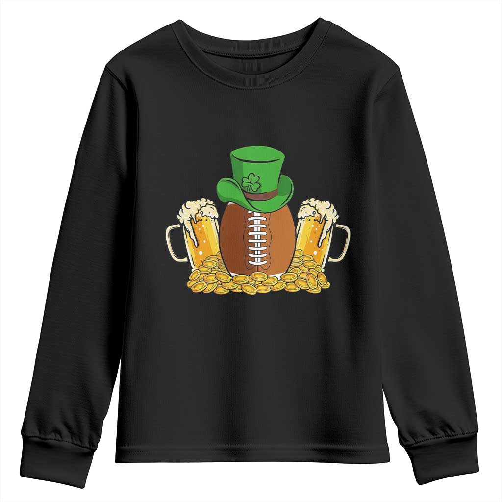 Funny Leprechaun Hat American Football Youth Sweatshirt TS12 Black Print Your Wear