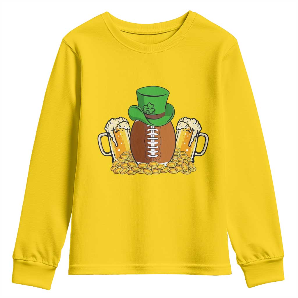 Funny Leprechaun Hat American Football Youth Sweatshirt TS12 Daisy Print Your Wear