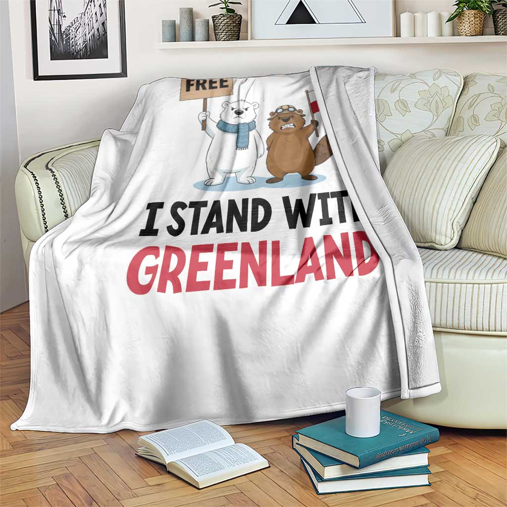 I Stand With Greenland Throw Blanket Anti Authoritarian Political Gag Gift TS12 Print Your Wear
