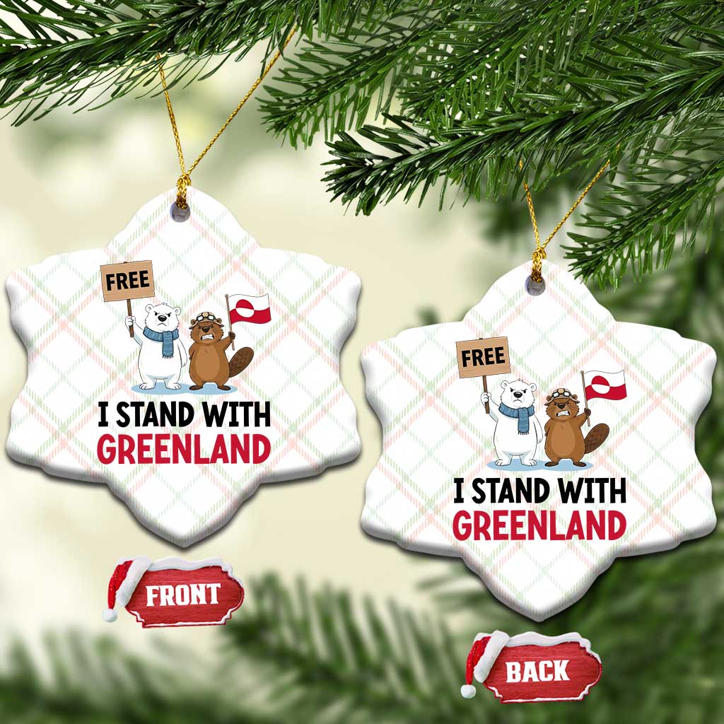I Stand With Greenland Ceramic Ornament Anti Authoritarian Political Gag Gift TS12 Print Your Wear