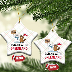 I Stand With Greenland Ceramic Ornament Anti Authoritarian Political Gag Gift TS12 Print Your Wear