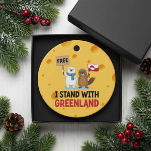 I Stand With Greenland Ceramic Ornament Anti Authoritarian Political Gag Gift TS12 1pc Yellow Cheese Print Your Wear