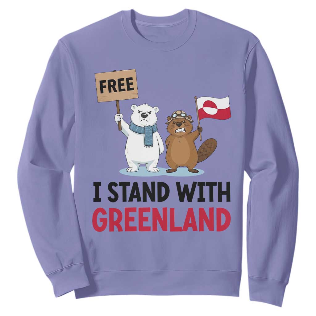I Stand With Greenland Sweatshirt Anti Authoritarian Political Gag Gift TS12 Violet Print Your Wear