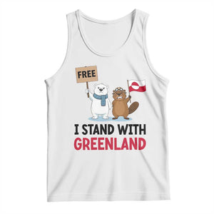 I Stand With Greenland Tank Top Anti Authoritarian Political Gag Gift TS12 White Print Your Wear