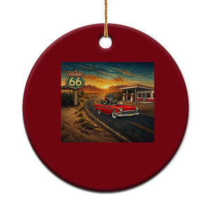 Route Highway 66 Raccoon Ceramic Ornament Americana Road Trip TS12 1pc Red Print Your Wear