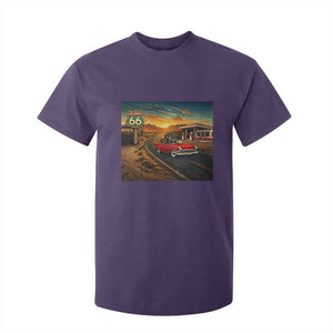 Route Highway 66 Raccoon T Shirt For Kid Americana Road Trip TS12 Purple Print Your Wear