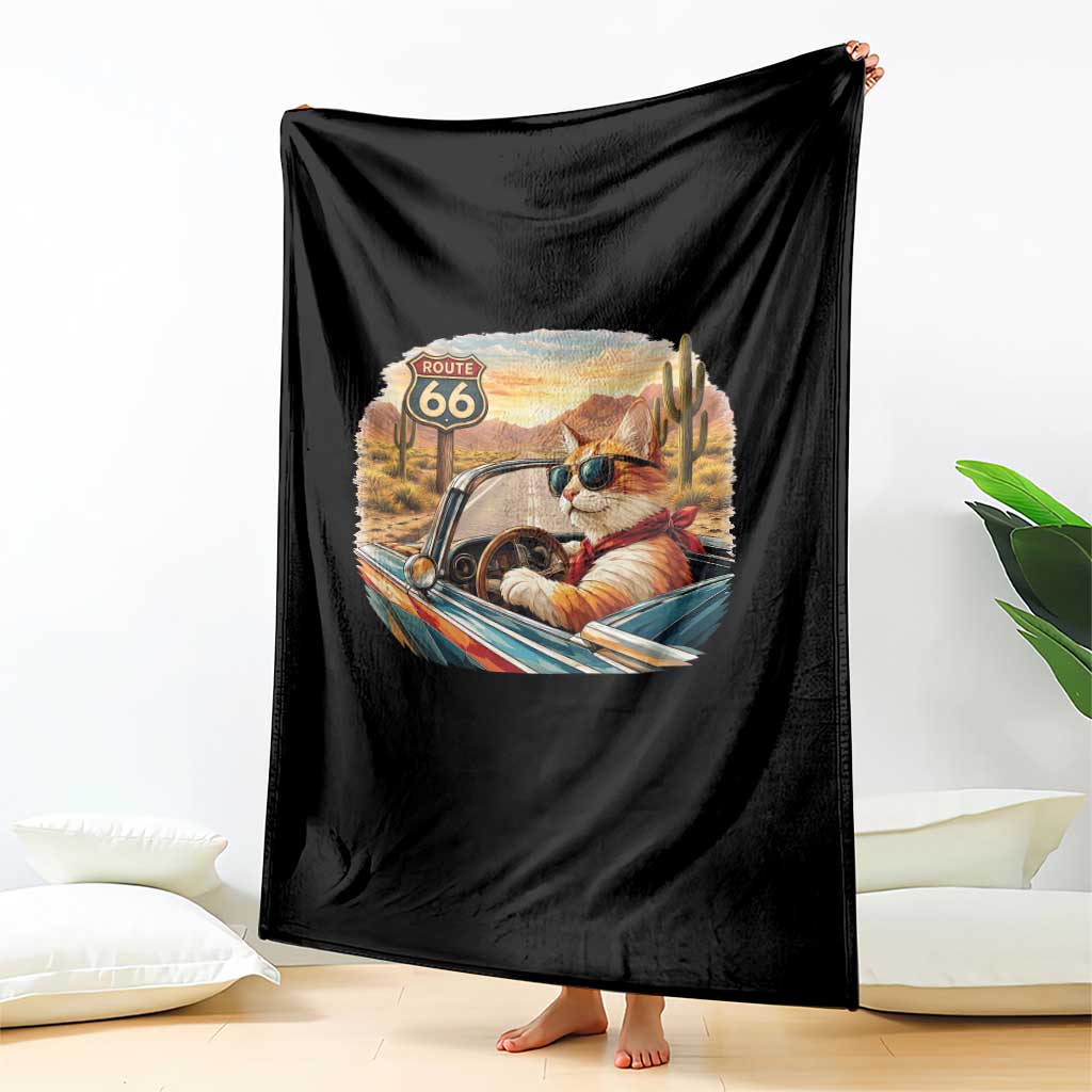 Route Highway 66 Cat Throw Blanket Americana Road Trip TS12 Print Your Wear