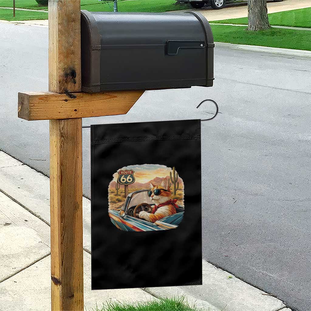 Route Highway 66 Cat Garden Flag Americana Road Trip TS12 Print Your Wear