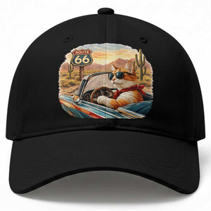 Route Highway 66 Cat Baseball Cap Americana Road Trip TS12 Print Your Wear