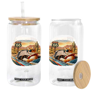 Route Highway 66 Cat Glass Can Americana Road Trip TS12 Print Your Wear