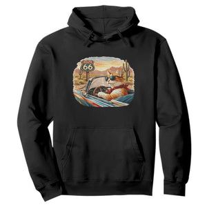 Route Highway 66 Cat Hoodie Americana Road Trip TS12 Black Print Your Wear