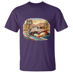 Route Highway 66 Cat T Shirt Americana Road Trip TS12 Purple Print Your Wear