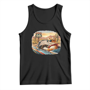 Route Highway 66 Cat Tank Top Americana Road Trip TS12 Black Print Your Wear
