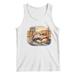 Route Highway 66 Cat Tank Top Americana Road Trip TS12 White Print Your Wear