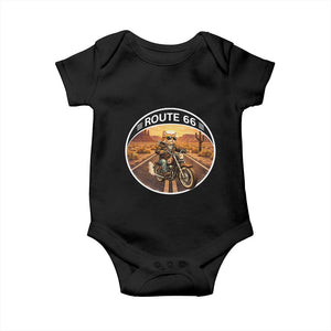 Route Highway 66 Motorcycle Cat Baby Onesie Road Trip Adventure TS12 Black Print Your Wear