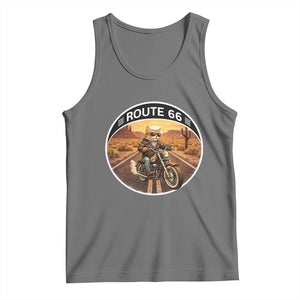 Route Highway 66 Motorcycle Cat Tank Top Road Trip Adventure TS12 Black Heather Print Your Wear
