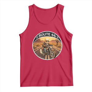 Route Highway 66 Motorcycle Cat Tank Top Road Trip Adventure TS12 Red Print Your Wear
