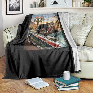 Funny Route Highway 66 Cat Lover Throw Blanket Mother Road Travel Gift TS12 Print Your Wear
