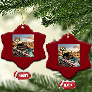 Funny Route Highway 66 Cat Lover Ceramic Ornament Mother Road Travel Gift TS12 Print Your Wear