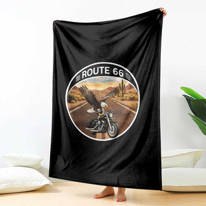 Route Highway 66 Motorcycle Eagle Throw Blanket Americana Adventure TS12 Print Your Wear