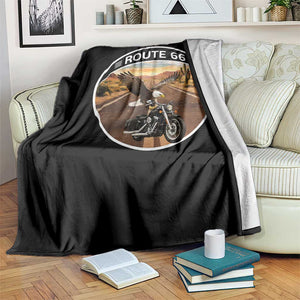 Route Highway 66 Motorcycle Eagle Throw Blanket Americana Adventure TS12 Print Your Wear