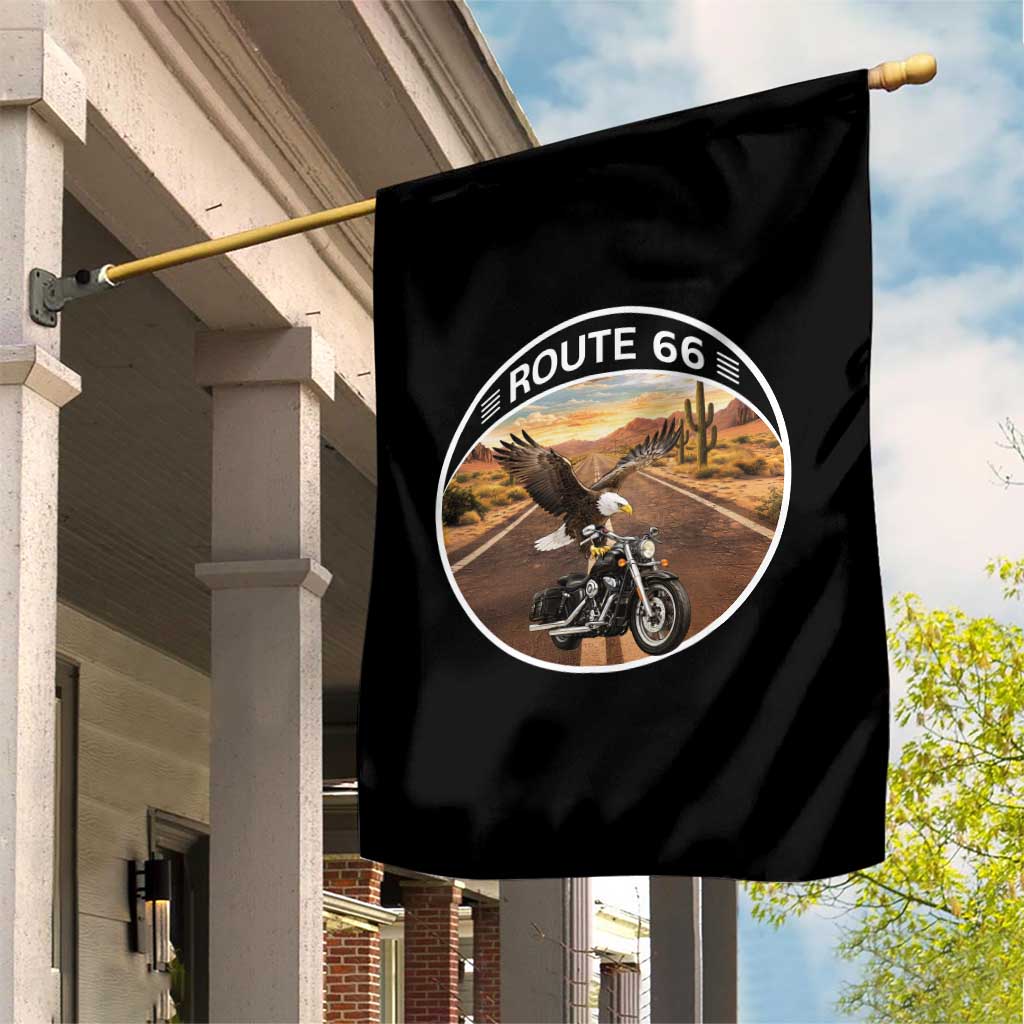 Route Highway 66 Motorcycle Eagle Garden Flag Americana Adventure TS12 Print Your Wear