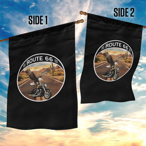 Route Highway 66 Motorcycle Eagle Garden Flag Americana Adventure TS12 Print Your Wear