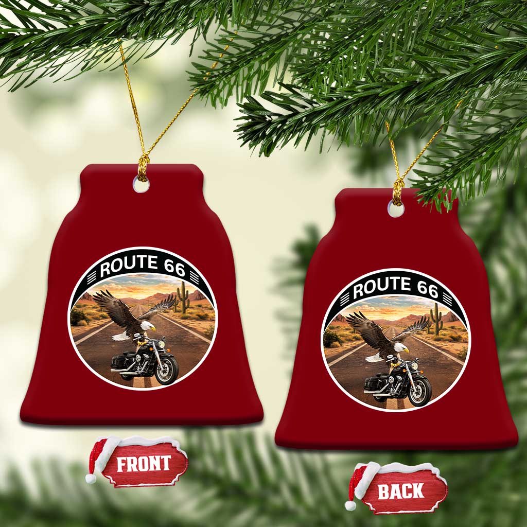 Route Highway 66 Motorcycle Eagle Ceramic Ornament Americana Adventure TS12 Print Your Wear
