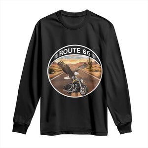 Route Highway 66 Motorcycle Eagle Long Sleeve Shirt Americana Adventure TS12 Black Print Your Wear