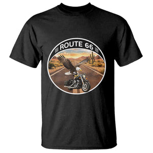 Route Highway 66 Motorcycle Eagle T Shirt Americana Adventure TS12 Black Print Your Wear